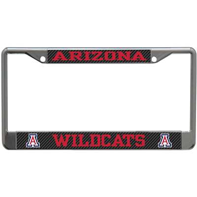 Arizona Wildcats Metal License Plate Frame - Carbon Fiber
