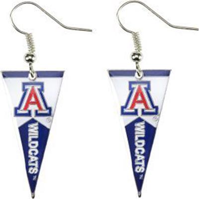 Arizona Wildcats Dangler Earrings - Pennant