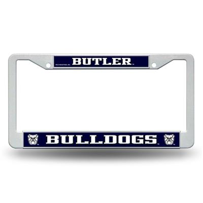 Butler Bulldogs White Plastic License Plate Frame