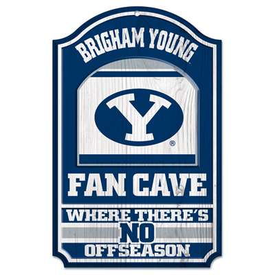 BYU  Cougars Fan Cave Wood Sign
