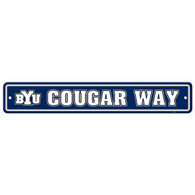 Byu Cougars Plastic Street Sign