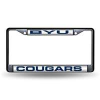 BYU Cougars Inlaid Acrylic Black License Plate Frame