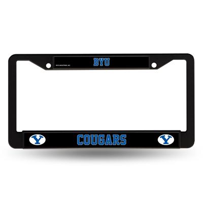 BYU Cougars Black Plastic License Plate Frame
