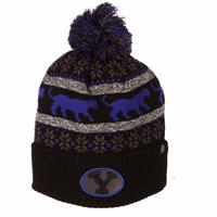 BYU Cougars Zephyr Carousel Fadeout Pom Knit Beanie
