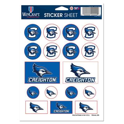 Creighton Bluejays Vinyl Sticker Sheet - 17 Stickers