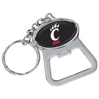 Cincinnati Bearcats Metal Key Chain And Bottle Opener W/domed Insert