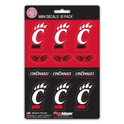Cincinnati Bearcats Mini Decals - 12 Pack