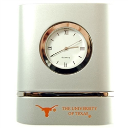Texas Brushed Silver Desk Clock