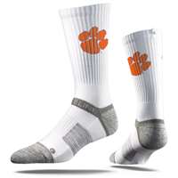 Clemson Tigers Strideline Premium Crew Sock - White