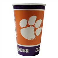 Clemson Tigers Disposable Paper Cups - 8 Pack