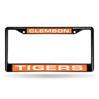 Clemson Tigers Inlaid Acrylic Black License Plate Frame