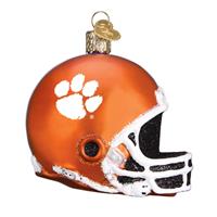 Clemson Tigers Glass Christmas Ornament - Football Helmet