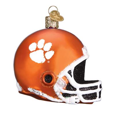 Clemson Tigers Glass Christmas Ornament - Football Helmet
