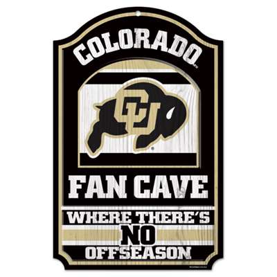 Colorado Buffaloes Fan Cave Wood Sign