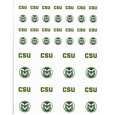 Colorado State Rams Small Sticker Sheet - 2 Sheets