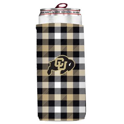 Colorado Buffaloes Plaid Slim Coozie