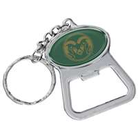 Colorado State Rams Metal Key Chain And Bottle Opener W/domed Insert