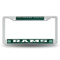 Colorado State Rams White Plastic License Plate Frame