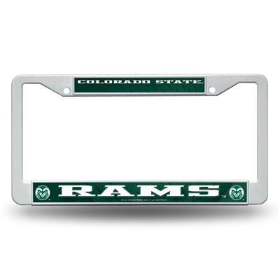 Colorado State Rams White Plastic License Plate Frame