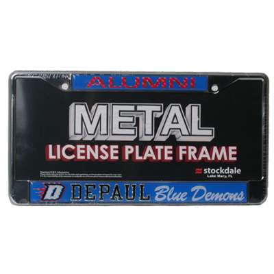 DePaul Blue Demons Alumni Metal License Plate Frame W/domed Insert