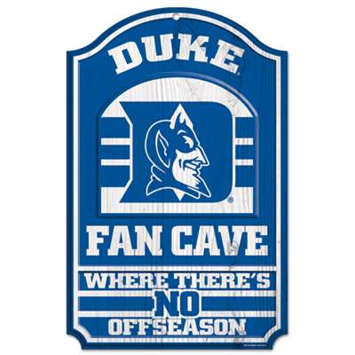 Duke Blue Devils Fan Cave Wood Sign