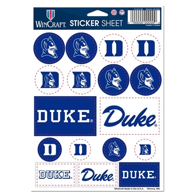 Duke Blue Devils Vinyl Sticker Sheet - 17 Stickers