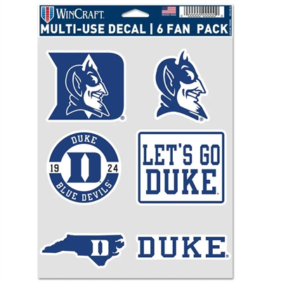 Duke Blue Devils Multi Use Decal Fan Pack - 6 Deca
