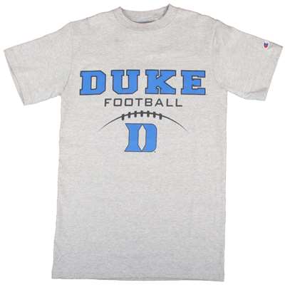 Duke Fooball T-shirt - Duke Above "d" - By Champion - Oxford Gray