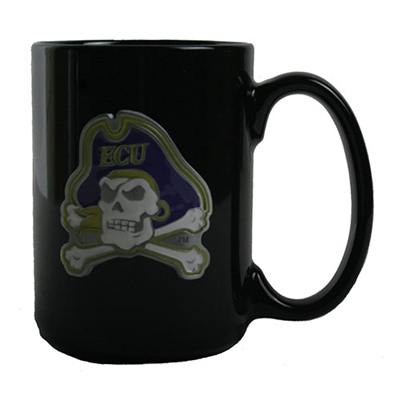 East Carolina Pirates 15oz Black Ceramic Mug