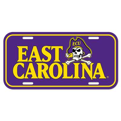 East Carolina Pirates Plastic License Plate