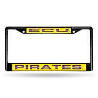 East Carolina Pirates Inlaid Acrylic Black License Plate Frame