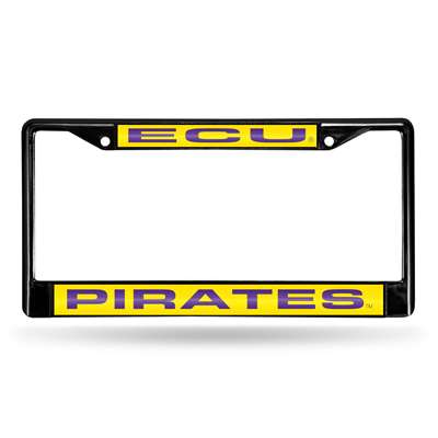 East Carolina Pirates Inlaid Acrylic Black License Plate Frame