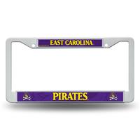 East Carolina Pirates White Plastic License Plate Frame