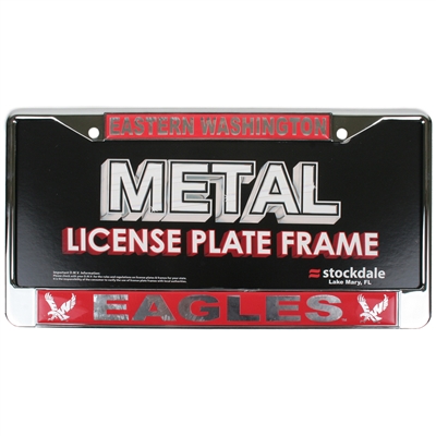 Eastern Washington Eagles Metal License Plate Frame W/domed Insert