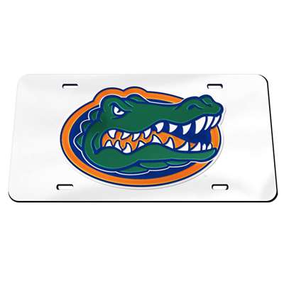 Florida Gators Inlaid Acrylic License Plate - White Background
