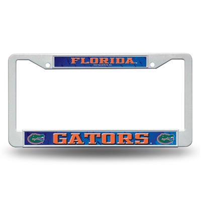 Florida Gators White Plastic License Plate Frame