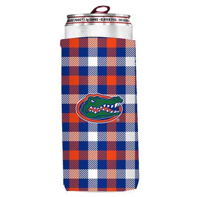 Florida Gators Plaid Slim Coozie