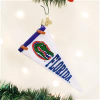 Florida Gators Glass Christmas Ornament - Pennant