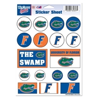 Florida Gators Vinyl Sticker Sheet - 17 Stickers