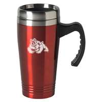 Fresno State Bulldogs Engraved 16oz Stainless Steel Travel Mug - Red