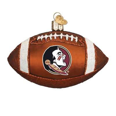 Florida State Seminoles Glass Christmas Ornament - Football