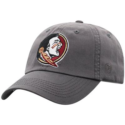 Florida State Seminoles Top of the World Crew Cotton Adjustable Hat- Charcoal