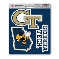 Georgia Tech Yellow Jackets Decals - 3 Pack