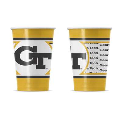 Georgia Tech Yellow Jackets Disposable Paper Cups - 20 Pack