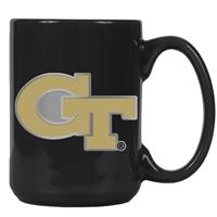 Georgia Tech Yellow Jackets 15oz Black Ceramic Mug