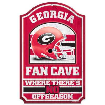 Georgia Bulldogs Fan Cave Wood Sign