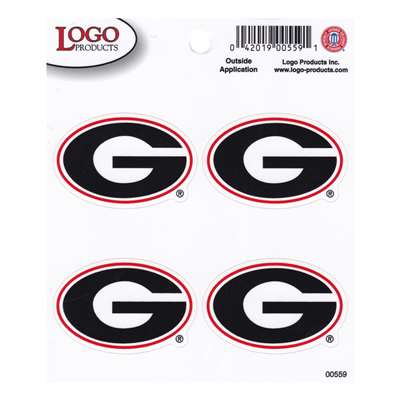 Georgia Bulldogs Logo Decal Sheet - 4 Decals