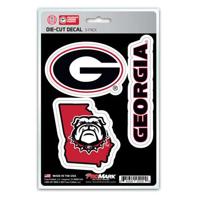 Georgia Bulldogs Decals - 3 Pack