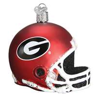Georgia Bulldogs Glass Christmas Ornament - Football Helmet
