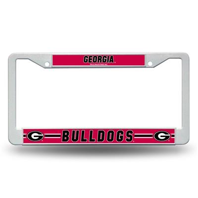 Georgia Bulldogs White Plastic License Plate Frame
